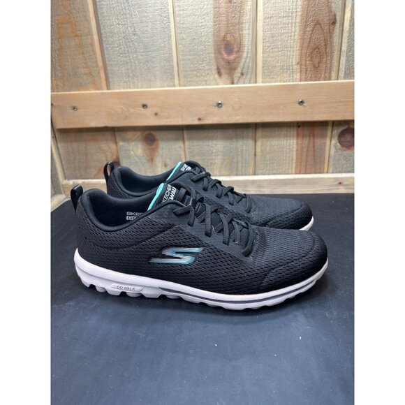 Skechers Womens Go Walk Air-Cooled Goga Mat Sneakers Size 9 Black/White Mesh - Picture 1 of 8